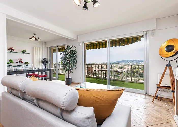 Lejlighed Loft Style 1 Bdr - Panoramic View Swimming Pool & Garage Antibes