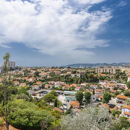 Loft Style 1 Bdr - Panoramic View Swimming Pool & Garage Daire Antibes